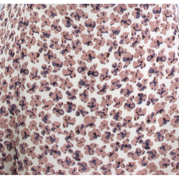 Retro Style Pink Blossom Print Sleevless Fit & Flare V-Neck Cutout Back Dress, L - Picture 2 of 4